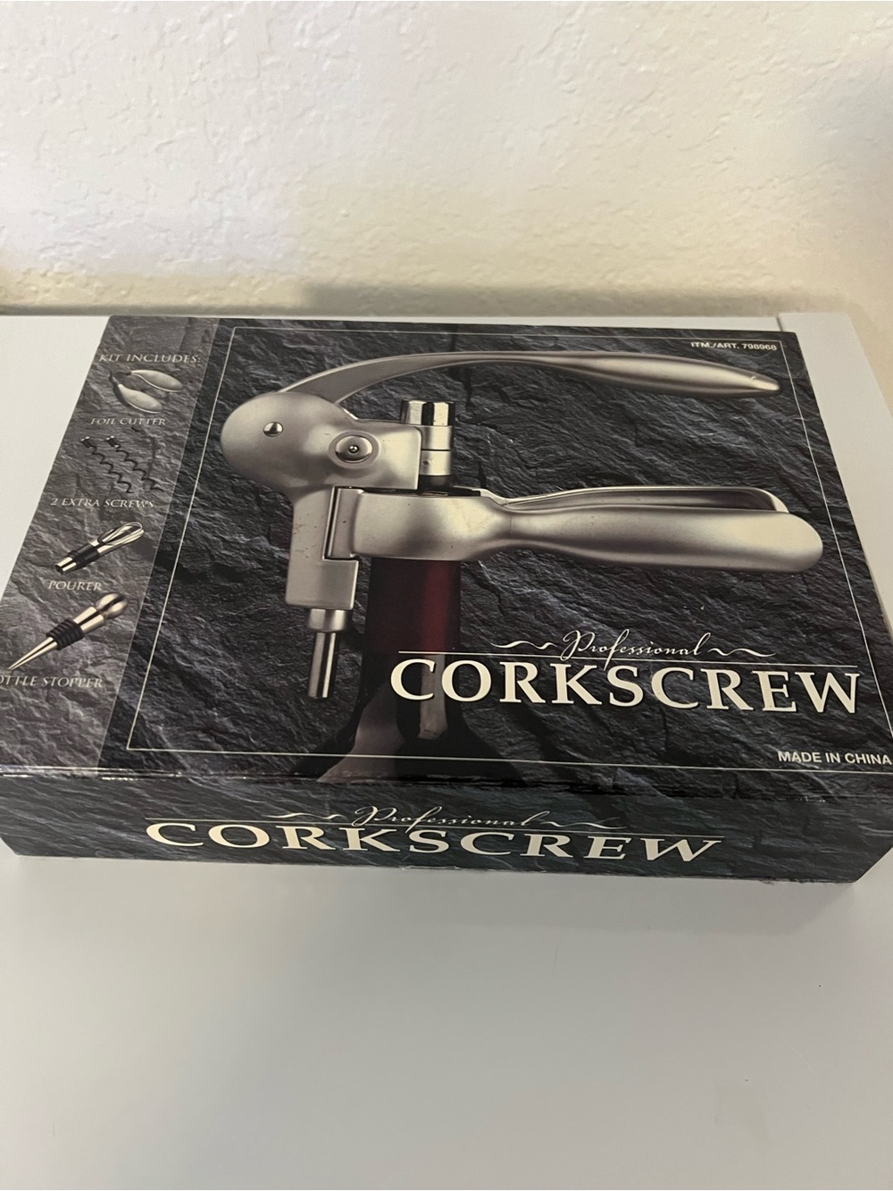 Professional Corkscrew Lever Wine Opener - Silver Finish